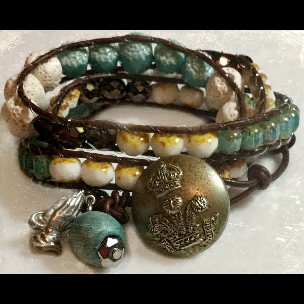 Completely Handmade Triple Wrap Bracelet
